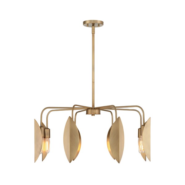 Designers Fountain Eden 8 Light Modern Old Satin Brass Chandelier with Metal Shield For Dining Rooms D280M-8CH-OSB - main